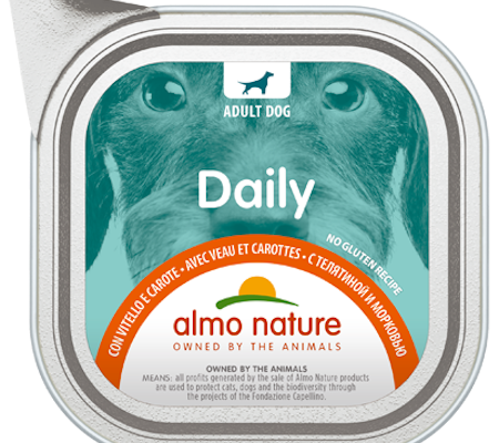 Daily Dogs med kalv og gulrot 300gr, Almo Nature