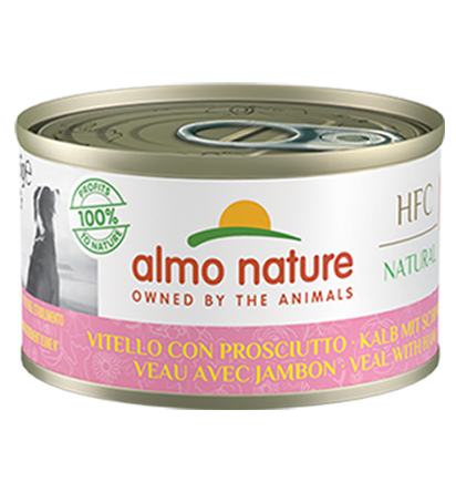 Natural - Veal (kalv) with Ham 95g, Almo Nature HFC DOG