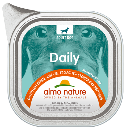 Daily Dogs med Kalv og gulrot 100gr, Almo Nature