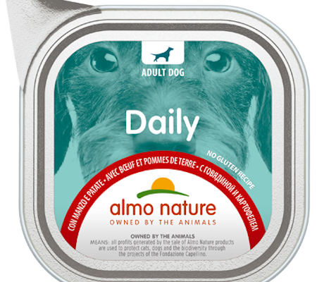 Daily Dogs med Okse og potet 100gr, Almo Nature