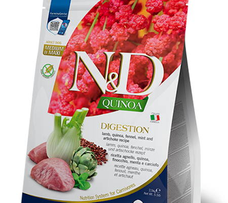 N&D Quinoa Dog Digestion, Lamb & Fennel Adult All Breeds 2,5 Kg. Farmina
