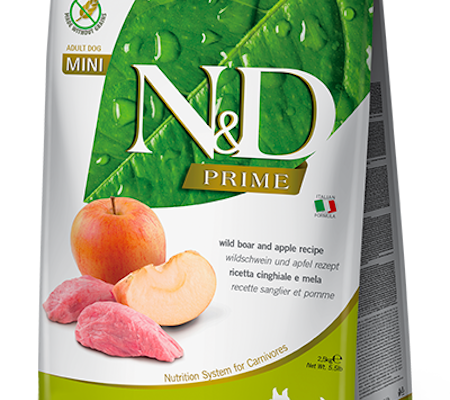 N&D Prime Dog Wild Boar & Apple Adult Mini 2,5 Kg. Farmina