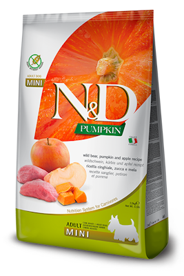 N&D Pumpkin Dog Wild Boar & Apple Adult Mini 7 Kg. Farmina