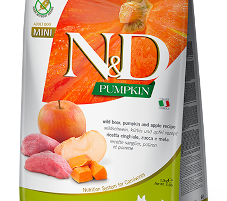 N&D Pumpkin Dog Wild Boar & Apple Adult Mini 7 Kg. Farmina