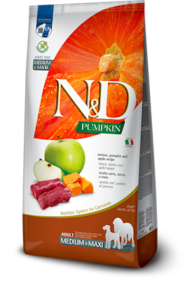 N&D Pumpkin Dog Venison & Apple Adult Medium Maxi 12 Kg. Farmina