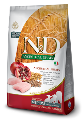N&D Ancestral Grain Dog Chicken & Pomegranate Puppy Medium & Maxi 2,5 Kg. Farmina