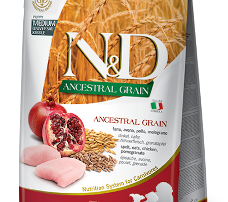 N&D Ancestral Grain Dog Chicken & Pomegranate Puppy Medium & Maxi 2,5 Kg. Farmina