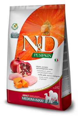 N&D Pumpkin Dog Chicken & Pomegranate Adult Medium & Maxi 2,5 Kg. Farmina