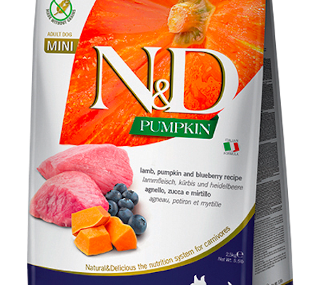 N&D Pumpkin Dog Lamb & Blueberry Adult Mini 7 Kg. Farmina