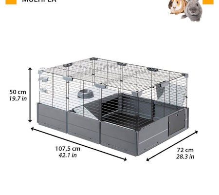Fp Multipla smådyrsbur grå 107.5x72x50cm