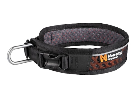 Non-Stop Rock Adjustable Collar, Black/Orange, M