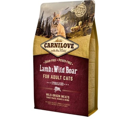 Carnilove Lamb Og Wild Boar For Adult Cats – Sterilised 6 Kg