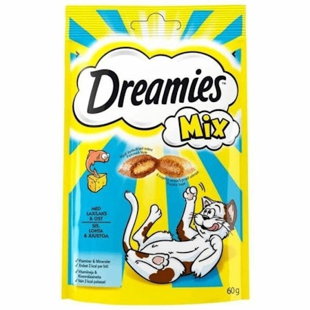 Dreamies Kattgodis Mix laks & ost 60Gr