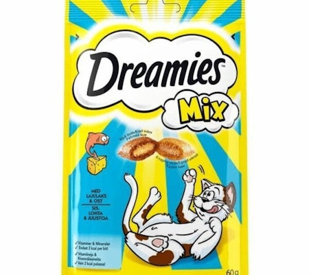 Dreamies Kattgodis Mix laks & ost 60Gr