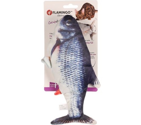 Katteleke bevegelig fisk grå 29cm
