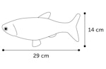 Katteleke bevegelig fisk grå 29cm