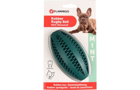 Rubber rugbyball med mint.11,5cm ¯6,5cm