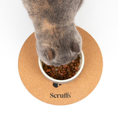 Scruffs 25cm Set of 2 Cork Pet matskålunderlag. 25x25cm. Wave & Paw