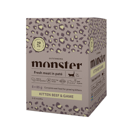 Monster Cat Pouches kattunge oksekjøtt og vilt 8x85 g