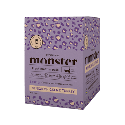 Monster Cat Pouches Senior kylling og kalkun 8x85 g