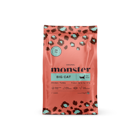 Monster Cat original kylling og kalkun big cat 6 kg