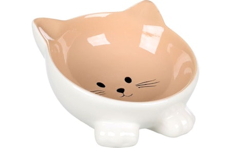 Mat og vannskål til katt "Puzi" beige