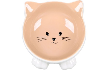 Mat og vannskål til katt "Puzi" beige