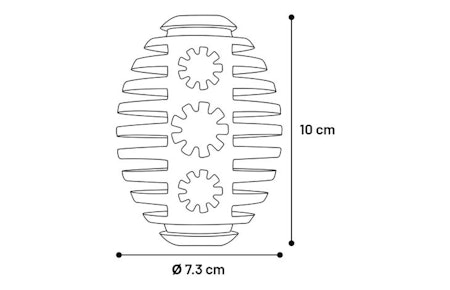 Hundeleke gladiator rygbyball M sort 10cm gummi