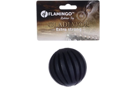 Hundeleke gladiator ball sort Ø7,5cm gummi