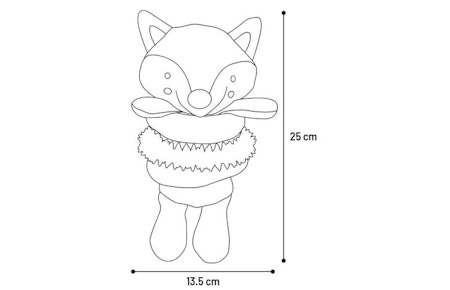Hundeleke valp "Britty" fox large 13,5x12x25cm