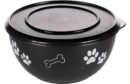 HUNDEMATSKÅL INOX KENA med lokk 17cm sort. 1,25l