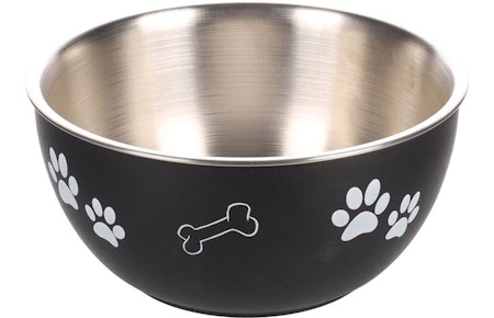 HUNDEMATSKÅL INOX KENA med lokk 17cm sort. 1,25l
