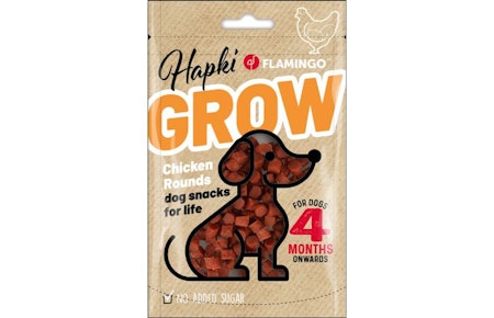 Hapki hundegodbiter "grow" rounds med kylling 85g