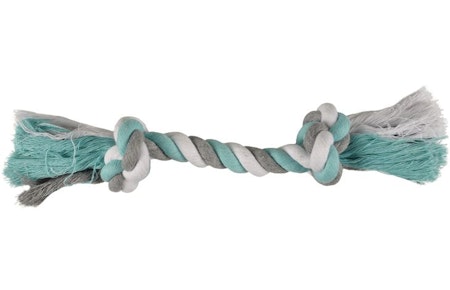 Tyggeknute "Jim" 2 knuter mint/hvit/grå Small. Bomull. 22cm