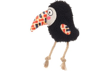 Hundeleke Saffia Bird med tau Black 22.5cm L x 6.5cm W x 17cm H