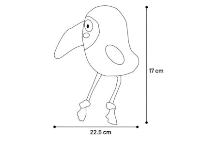 Hundeleke Saffia Bird med tau Black 22.5cm L x 6.5cm W x 17cm H
