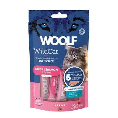 Woolf Wildcat Cream 5 Pcs - Duck & Salmon + Oligosaccharides