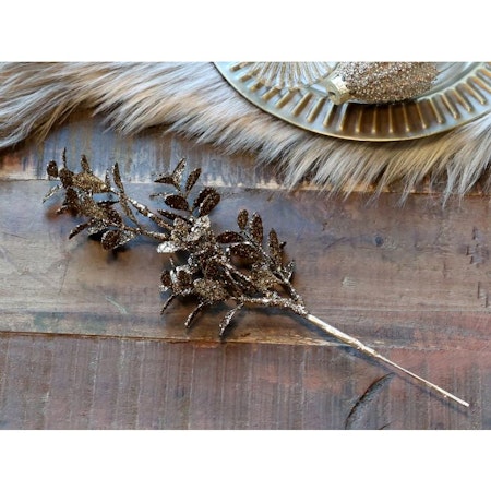 Fleur Gren med blad & glitter