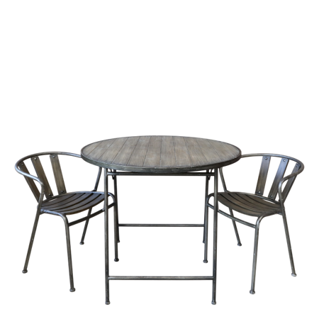 Factory Café-set med 2 stolar och 1 bord
