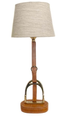 Equestrian Table Lamp Leather String