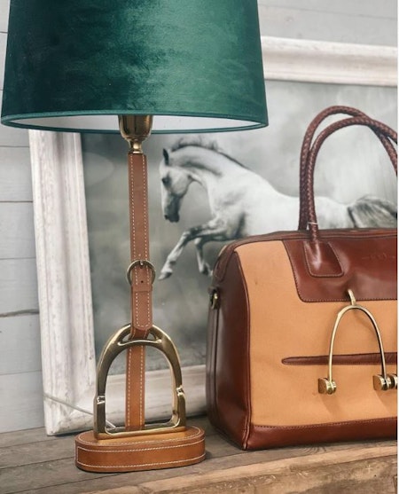 Equestrian Table Lamp Leather String