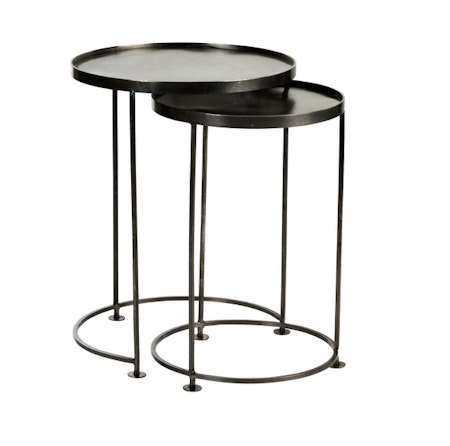 Set 2 Disc Table Black Nickel