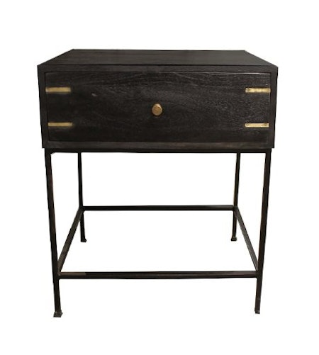 Bedside Table w/ inlay SB black