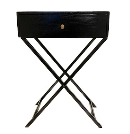 Bedside Table Cross Black 70 CM (Kontinental)
