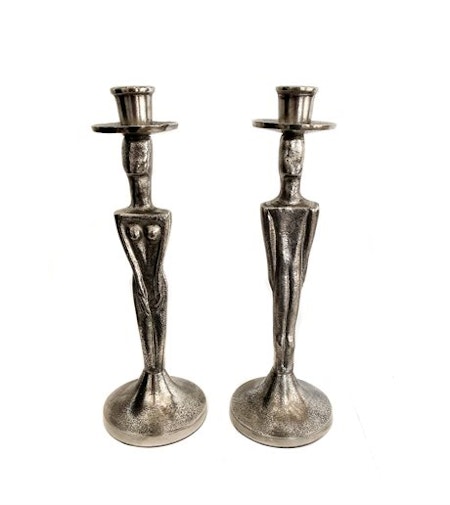 Woman Candlestick Silver