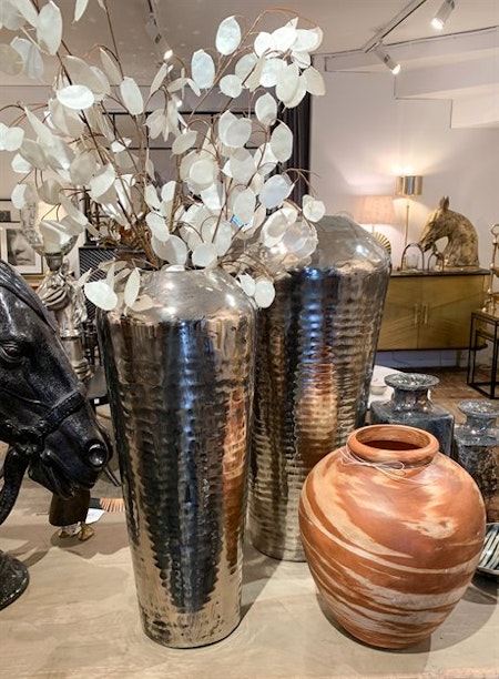 Vase alum raw antique silver