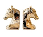 Equestrian Bookends Horse Brass
