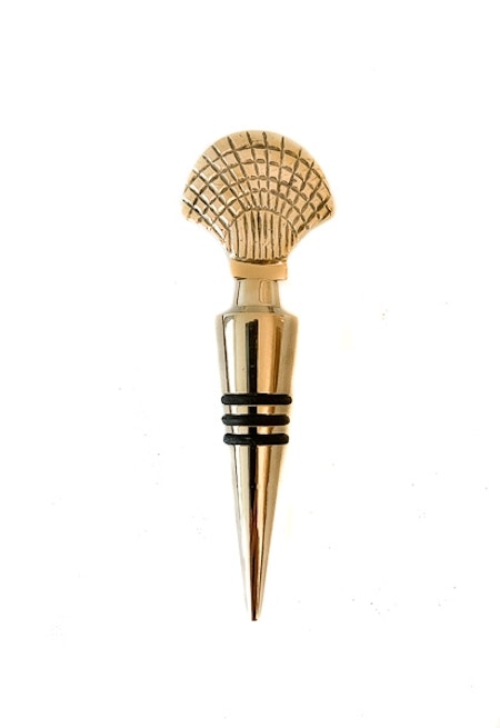 Shell Bottle Stopper Brass