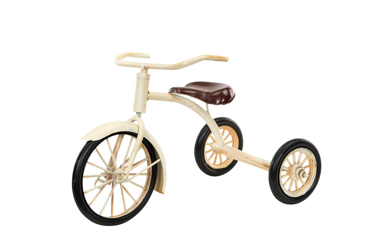 Cykel/Trehjuling Creme Metall