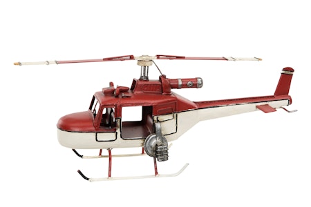Helikopter Röd/Vit Metall